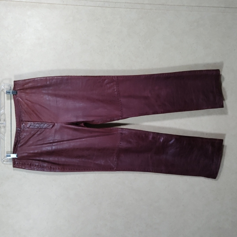 5L01 INC burgundy leather pants with topstitching 10P